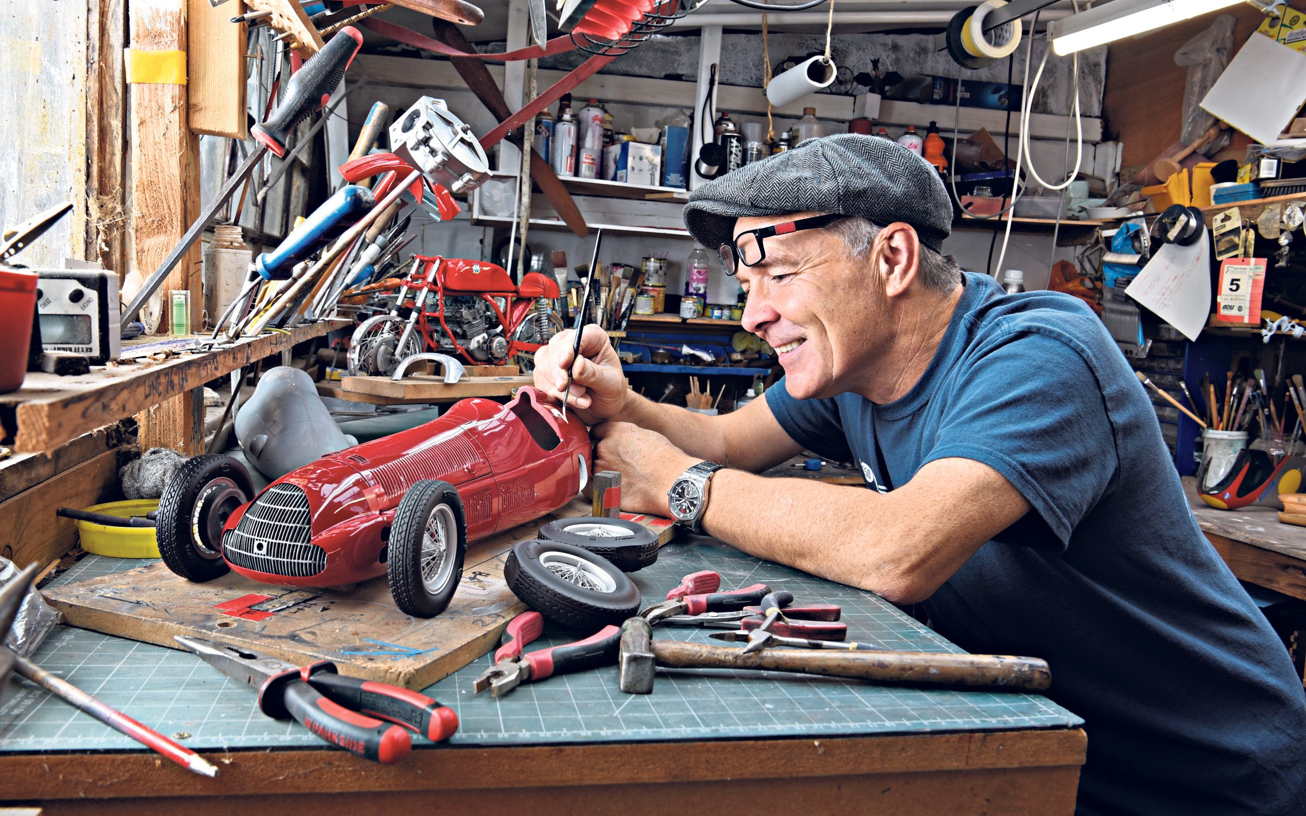 Glenn working on Alfa Romeo 158/9